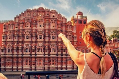 From Delhi: Guided Full Day Pinkcity Jaipur City Tour Jaipur Tour with Driver, Cab, Guide & Monuments Entrances