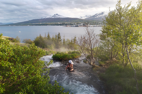 Akureyri: Tandem Kayaking with Geothermal Waterfall Visit