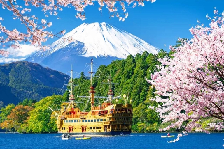 Tokyo : Excursion d'une journée autour du Mont Fuji, du lac Ashi, d'Owakudani et des OnsenPoint de rencontre à la gare JR de Tokyo 8h00
