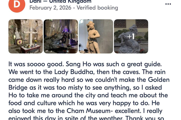 Da Nang: Private Da Nang City Tour & Local Guides & 3 stops From Da Nang: Marble Mountains, Lady Budda & Dragon Bridge