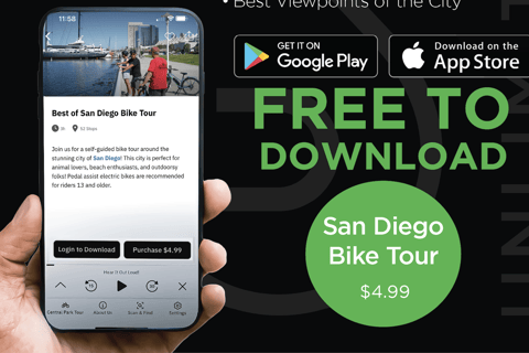 San Diego: Aplicativo de tour guiado de bicicleta - Áudio + Escrito