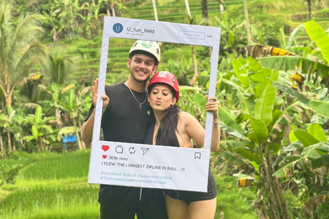 Bali: ATV + Zipline Swing & Sky Bike in Ubud Rice Field ATV Tandem + U Fun Field ULTIMATE Package (All 4 Games)