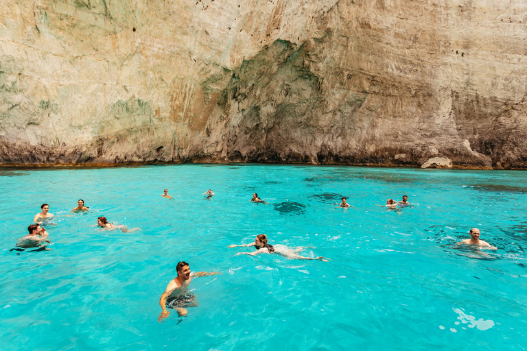 Zakynthos Island: Navagio Shipwreck Beach & Blue Caves Tour Private Tour by Car and Boat Ride