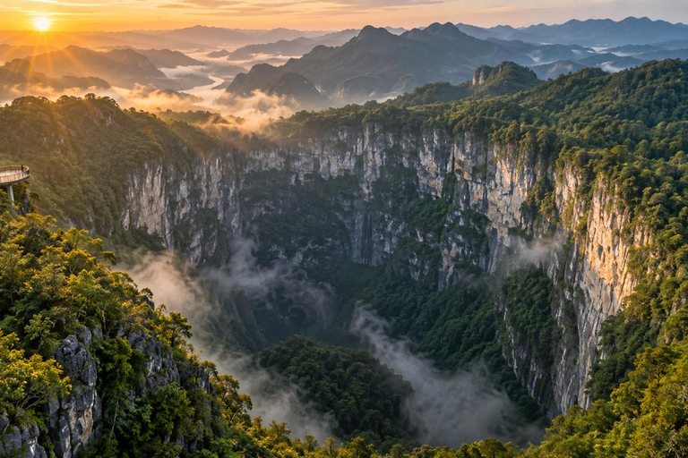Chongqing: Yunyang Longgang Tickets & Adventure Rides Yunyang Longgang: Admission + Sightseeing Shuttle