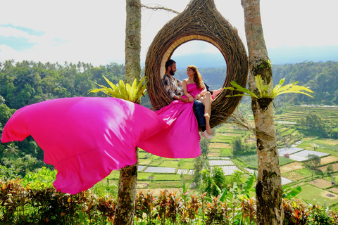 Bali: Balanço com cachoeiras, terraço de arroz e opção de floresta de macacosExcursão fotográfica de balanço na selva e terraço de arroz Tegalalang