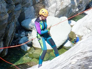 Champdepraz: Canyoning Test Yourself in der Chalamy torrent