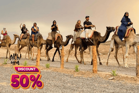 Agafay Sunset: Camel Ride, Dinner & Fire Show – Book Now!