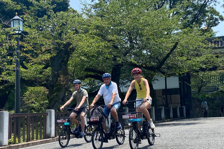 Visite en petit groupe de 3 heures à Tokyo en bicyclette à assistance électrique.