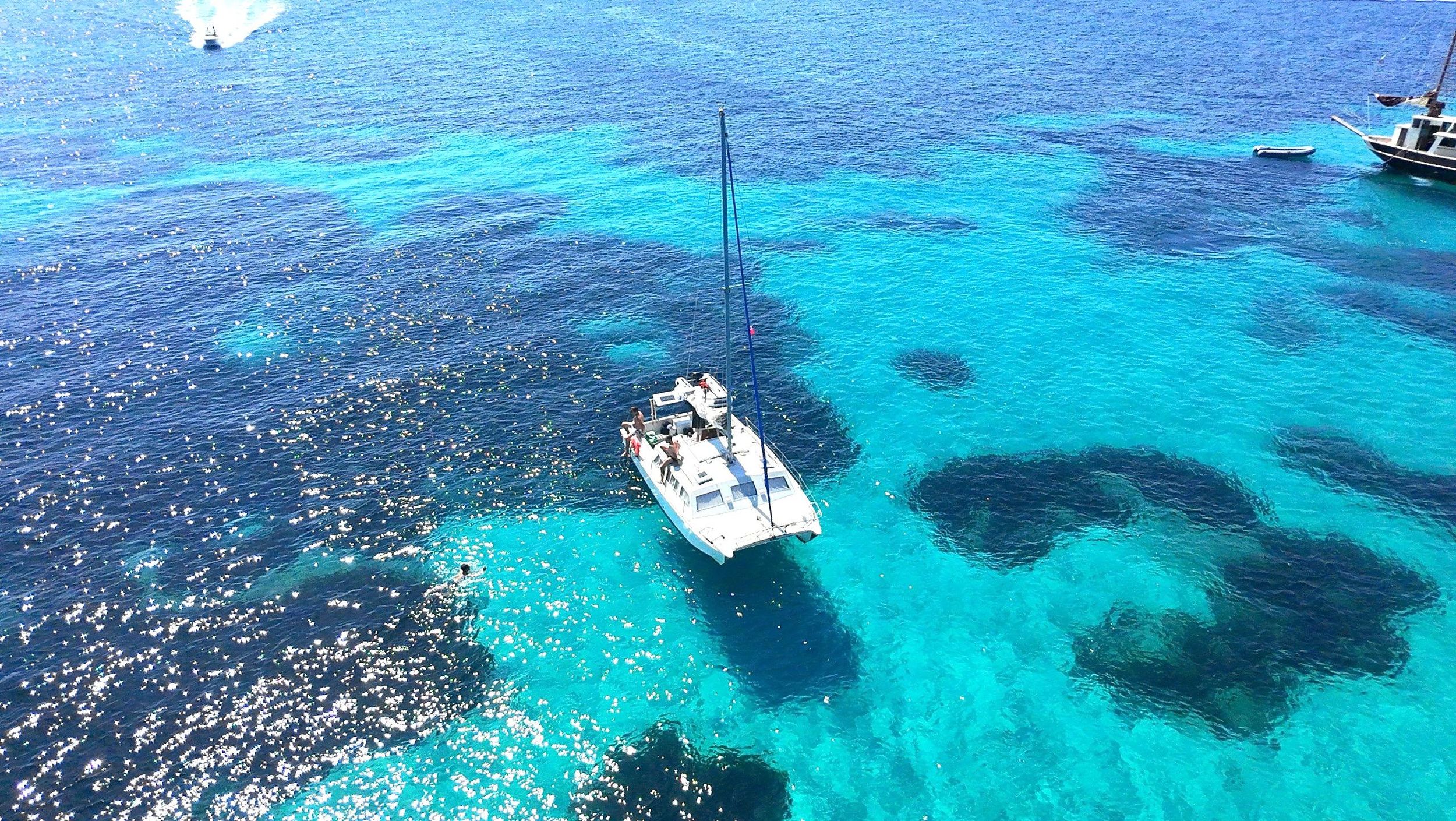Katamaran-Tour zu den Maddalena-Inseln in kleiner Gruppe mit Brunch