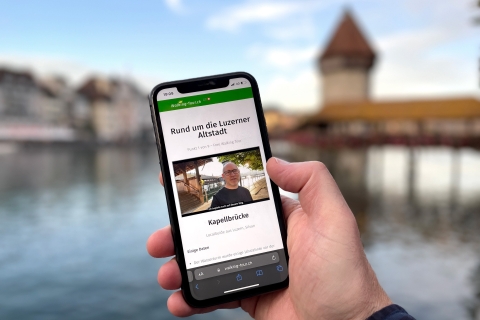 Luzern: Smartphone-Wandeltocht – coole Luzerner AltstadtLuzern: zelfgeleide wandeling – geheimen van de oude stad