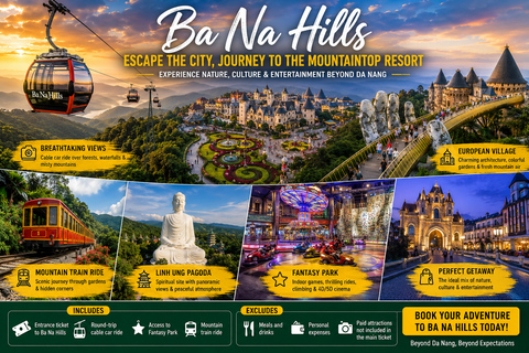 Da Nang: Ba Na Hills & Golden Bridge with Buffet Private Tour/ Flexible time/ Flexible language