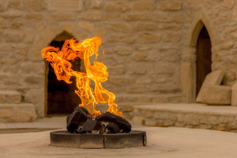 From Baku: Gobustan, Mud Volcanoes, and Fire Temple Tour Group T with pick-up & drop-off
