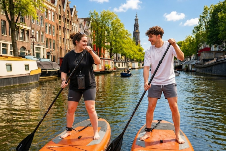 Amsterdam: Stand-Up Paddleboard Canal Tour with Drink