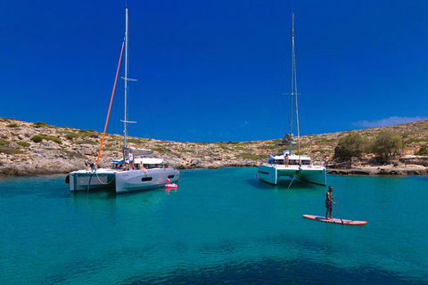 Hersonissos: Luxury Catamaran Cruise to Dia - Lunch & Drinks Catamaran Trip to Dia with Transfer from Hersonissos & Malia