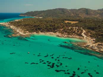 Vourvourou: Private Cruise to Orange Beach & Sithonia Coast
