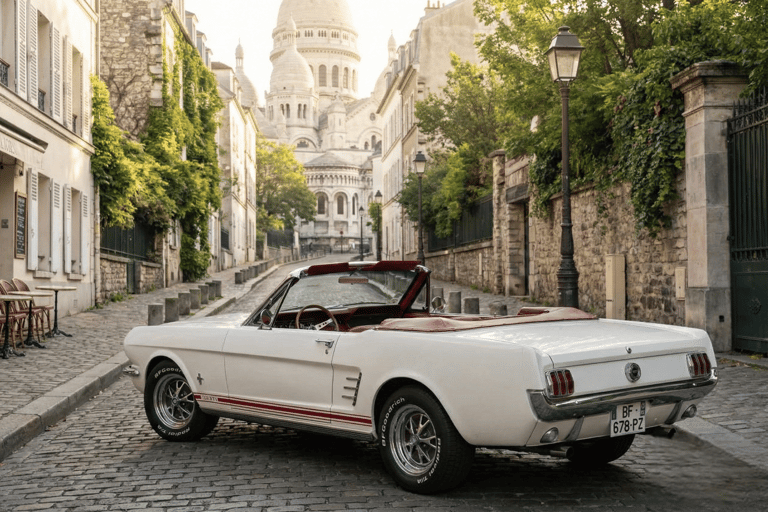Paris: Vintage Mustang Tour & Local Guide with Hotel Pickup Paris Highlights | 1-Hour Mustang Express Tour