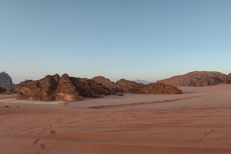 Amman or Dead Sea: Petra & Wadi Rum Jeep Tour and Dinner. From Amman: Tour to Petra and Wadirum with Guide in Petra.