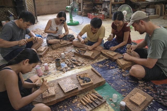Chiang Mai: Woodcarving Workshop & Lunch home-cooked Thai