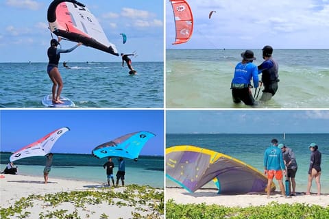 Cancún: Kitesurfing or Wingfoiling | Lessons