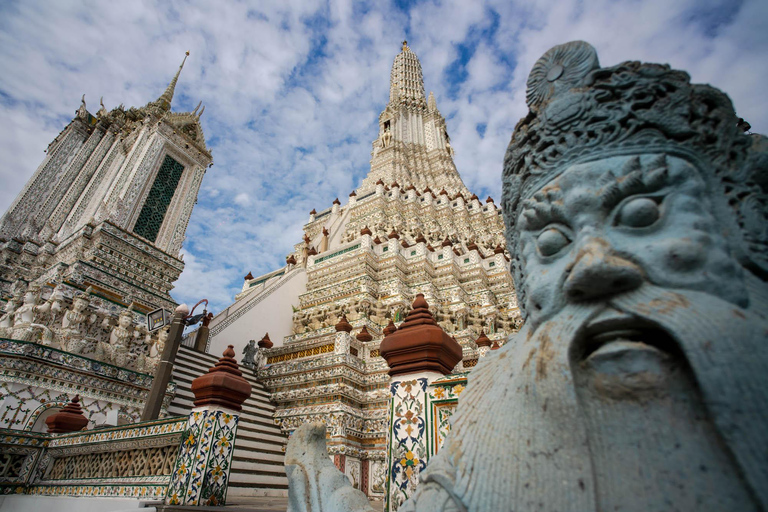 Bangkok: Evening Tour with Wat Arun, Wat Pho &amp; Tuk Tuk RideShared Group Tour in English