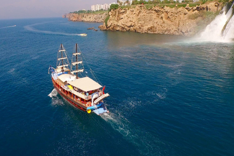 Antalya: Gita in barca sulla spiaggia e alle cascate con pranzo e bevande analcolicheAntalya: gita in barca sulla spiaggia e alle cascate con pranzo e bevande analcoliche