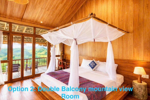 Hanoi/Ninh Binh: Mai Chau & Pu Luong 2-Day Trek & Local Life Option 3: Eco-Resort with Balcony Mountain view Room