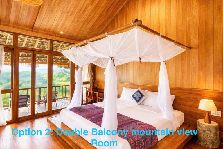 Hanoi/Ninh Binh: Mai Chau & Pu Luong 2-Day Trek & Local Life Option 3: Eco-Resort with Balcony Mountain view Room