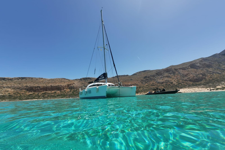 Balos: Catamaran Shared Sailing Cruise with lunch and drinks Balos: Catamaran SUNSET Shared Sailing Cocktail Cruise