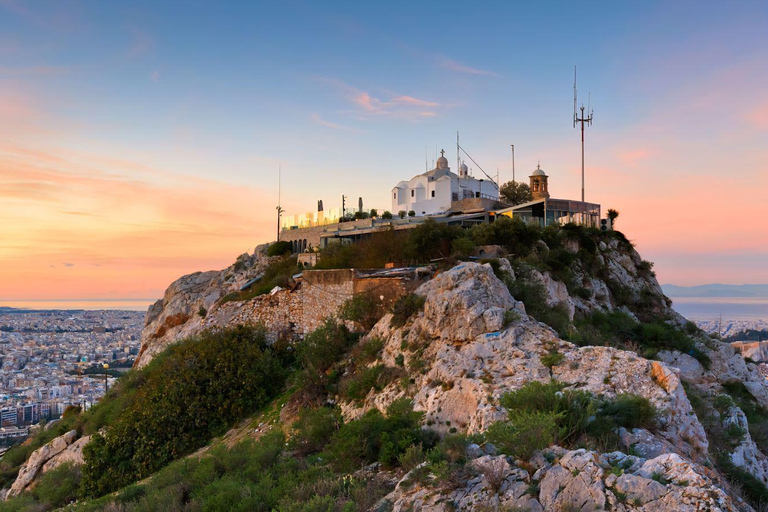 Lake Vouliagmeni Thermal Spa and Lycabettus Panoramic Sunset Sunset Tour