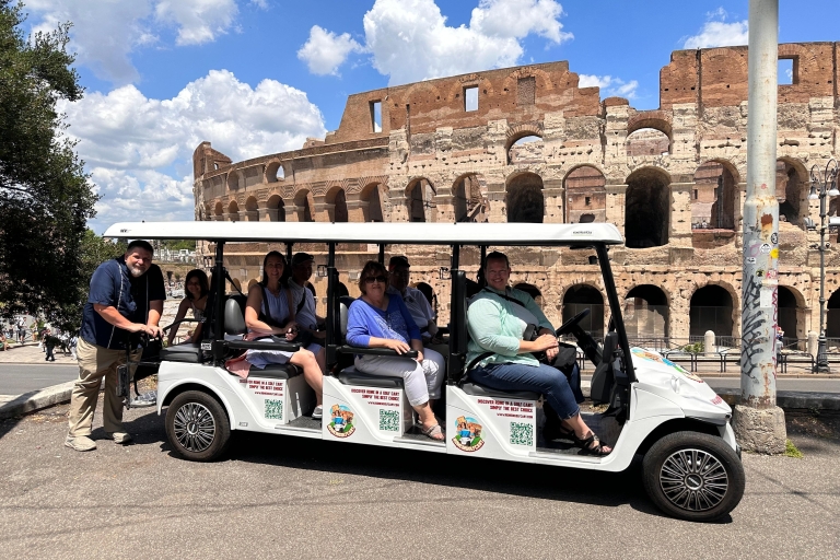 Roma: recorrido turístico privado en carrito de golfTour con recogida y regreso al hotel.