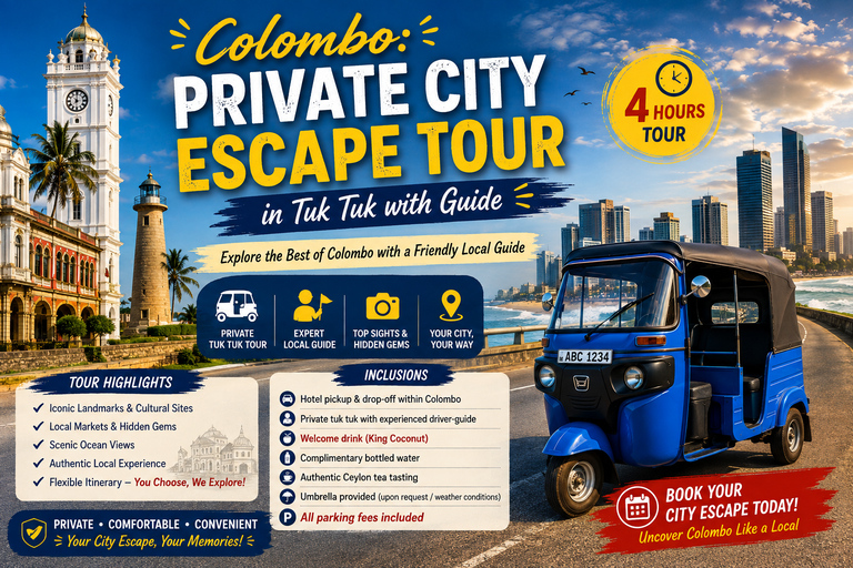 Colombo: Private City Escape Tour in Tuk Tuk with Guide