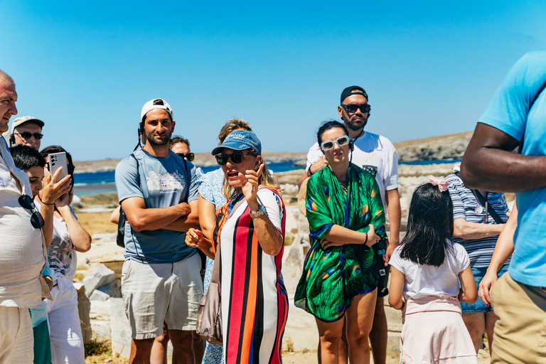 Mykonos Town: Archaeological Site of Delos Guided Day TripTour in Italian