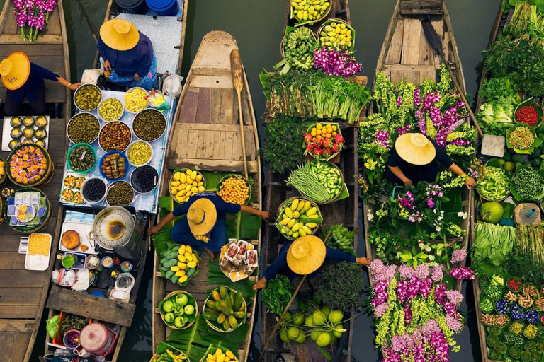 De Bangkok: Mercado flutuante e Mercado ferroviário de Maeklong