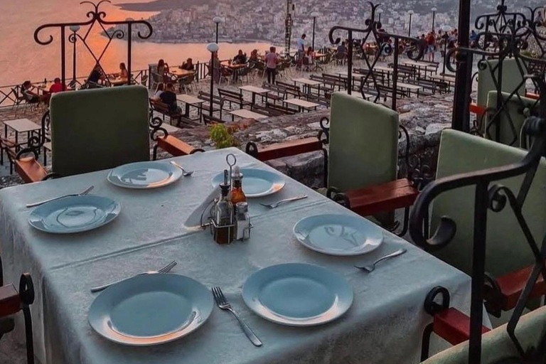 Ksamil:Sunset at Lekursi Castle with Views of Sarandë&Corfu