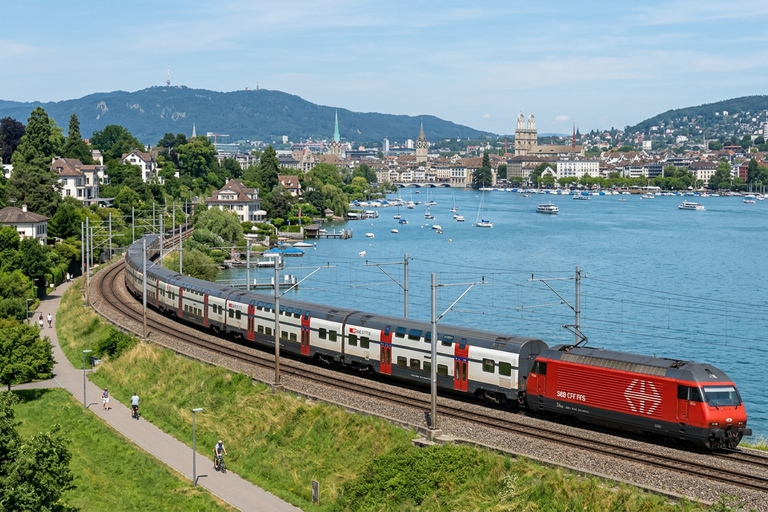 Zurich: Train, Cable Car, Mountain Alps & Walensee Boat Trip