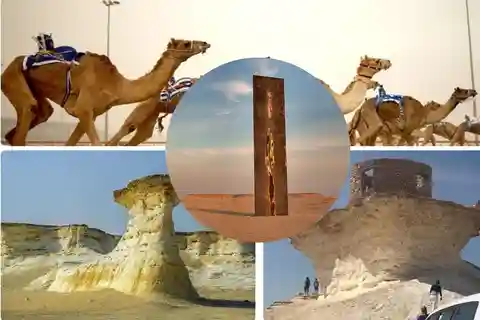 West Of Qatar, Mushroom Rocks, Kamelrennen & Richard Serra