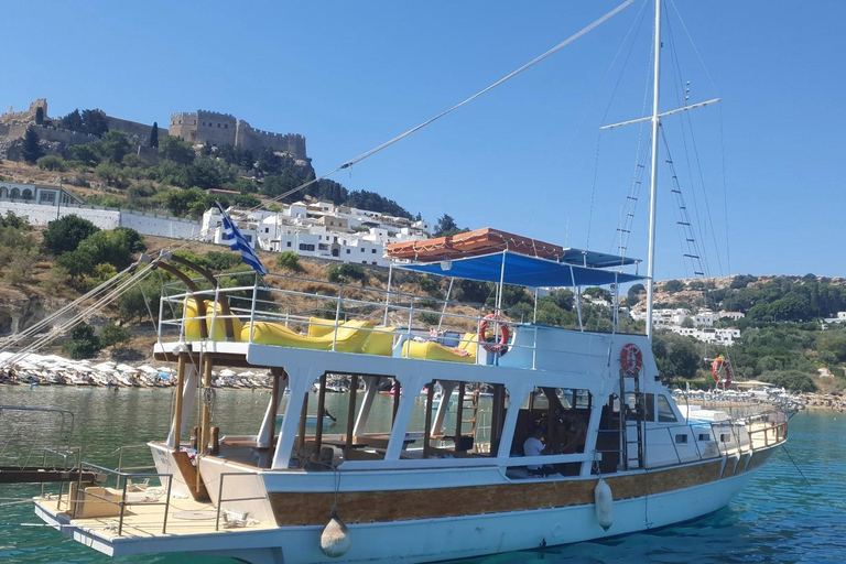 Lindos: Rhodes South-East Coast Cruise with Swim StopsLindos: Rhodes South-East Coast Cruise