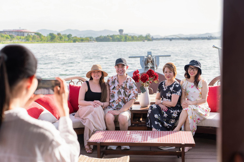 Hue: Luxury Sunset Tea & Dinner Cruise on Perfume River [No Dinner] Luxury Sunset Tea Cruise