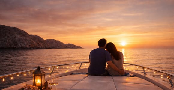 Muscat: Almouj Marina Magical Sunset Boat Cruise Experience