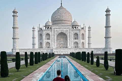 From Delhi: Taj Mahal Sunrise Tour with Elephant Conserving Tour With Car + Guide