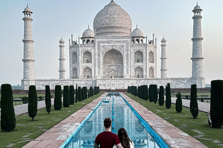 From Delhi: Taj Mahal Sunrise Tour with Elephant Conserving Tour With Car + Guide
