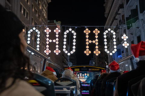 Barcelona: passeio de autocarro aberto com luzes de Natal20h30 Passeio de Natal Espanhol