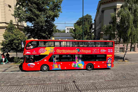 Praga: Tour panoramico della città in autobus e tour in barca opzionaleBiglietto da 24 ore per il tour in autobus