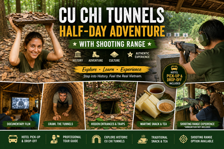 Cu Chi Tunnels Half-Day Adventure with Shooting Range Big group 35pax
