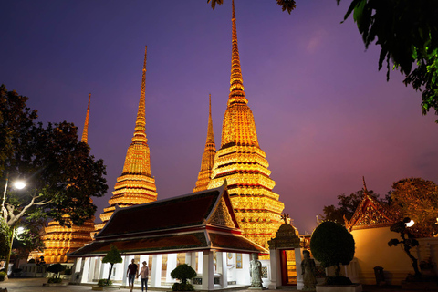 Bangkok: Evening Tour with Wat Arun, Wat Pho &amp; Tuk Tuk RideShared Group Tour in English