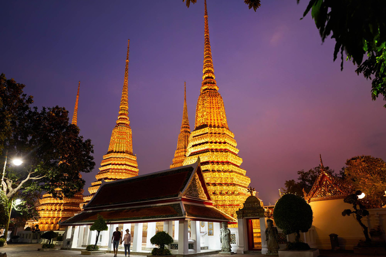 Bangkok: Evening Tour with Wat Arun, Wat Pho &amp; Tuk Tuk RideShared Group Tour in English