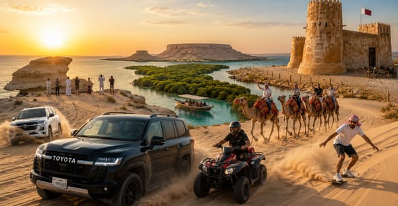 Doha: Full Day Desert Safari & North Qatar Tour with Inland