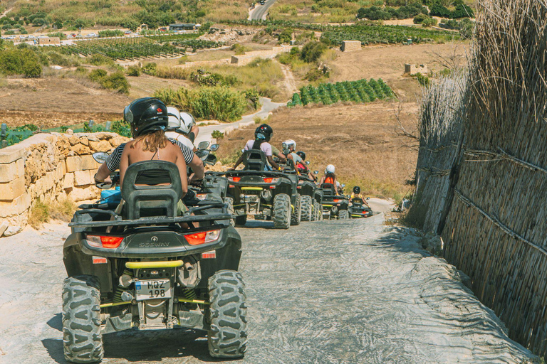 Depuis Malte : Visite de la lagune bleue et de Gozo avec quads et dînerQuadrilatère partagé