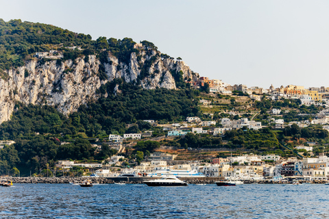 Capri e Area naturale della Baia di Ieranto: tour in barca guidato da SorrentoTour con prelievo