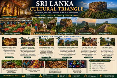Colombo: Sigiriya Rock, Dambulla & Cultural Village Day Tour One Way Tour: Drop off in Sigiriya/Dambulla Area (High Van)